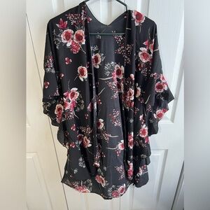 Alina's Exclusives Floral Ruffle Kimono Boho One Size‎ Fits Most